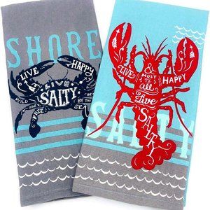 Copy - Kay Dee Designs Live Salty Lobster & Crab Kitchen Towels Dishtowel Set f…